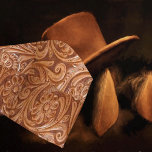 Mens Western Leather Cravate d'impression<br><div class="desc">imprimé en cuir marron à l'avant et à l'arrière de la cravate</div>