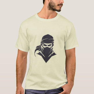 Men's white t-shirt with modern ninja design