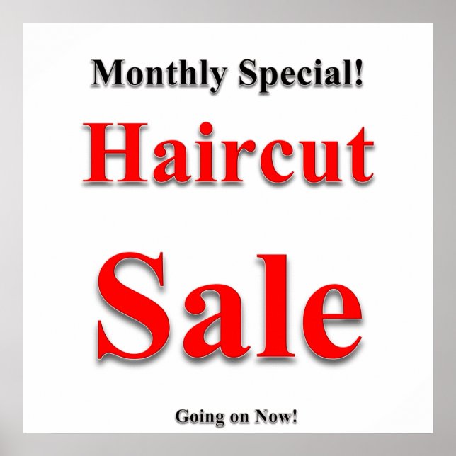 Mensuel spécial Haircut Vente Poster Matte (Devant)