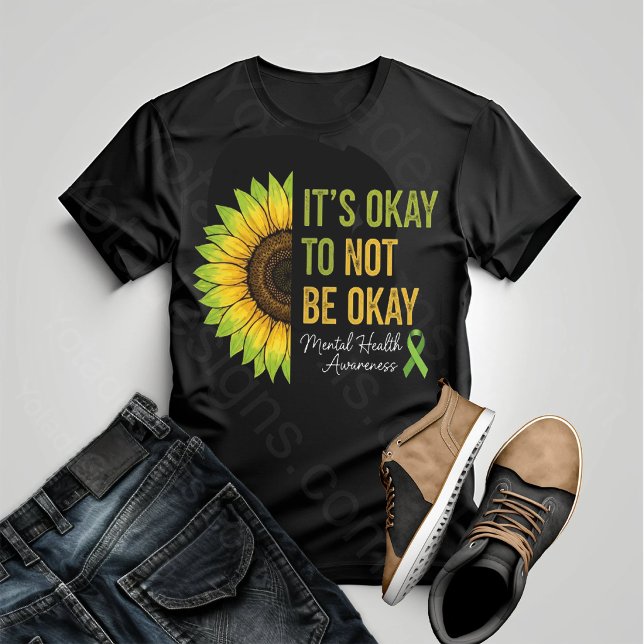 Mental Health Awareness Sunflower T-Shirt (Créateur téléchargé)