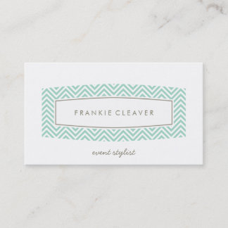 menthe à motif chevron frais carte de visite