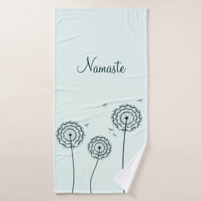Menthe blanche Dandelion Yoga Namaste (Serviette de bain)