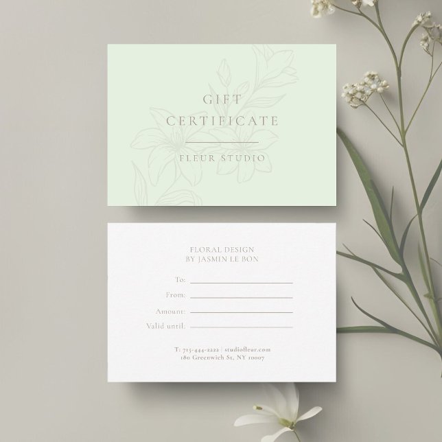 Menthe et blanc | Boho minimal Floral moderne (Créateur téléchargé)