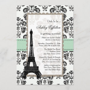 Menthe parisienne et invitations noires de Fête de