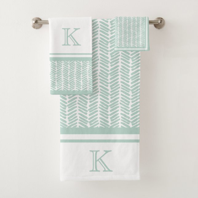 Menthe Seaglass Vert Zigzag Blanc (En situation)