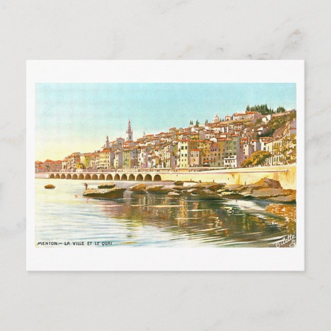 Menton, France, carte postale Vintage (Devant)