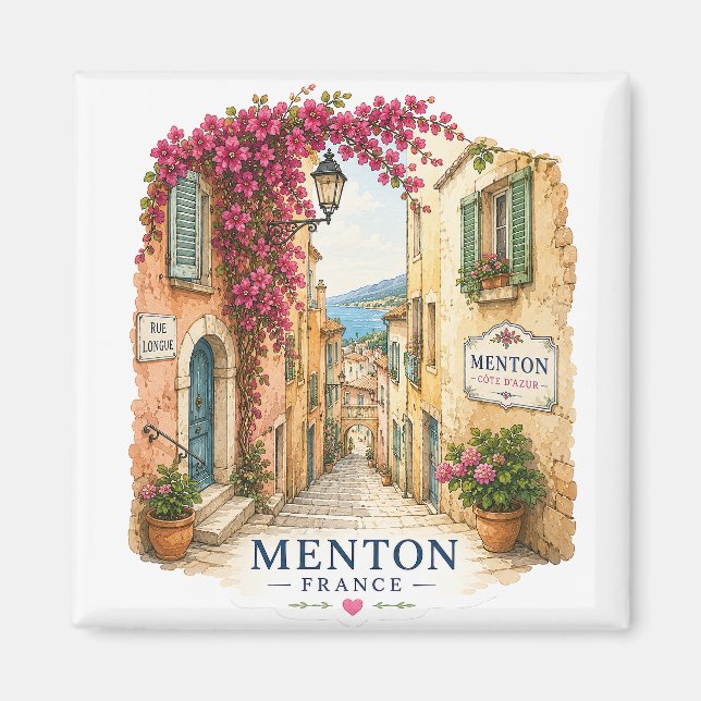 Menton French Riviera Magnet - Charming Old Town  (Devant)