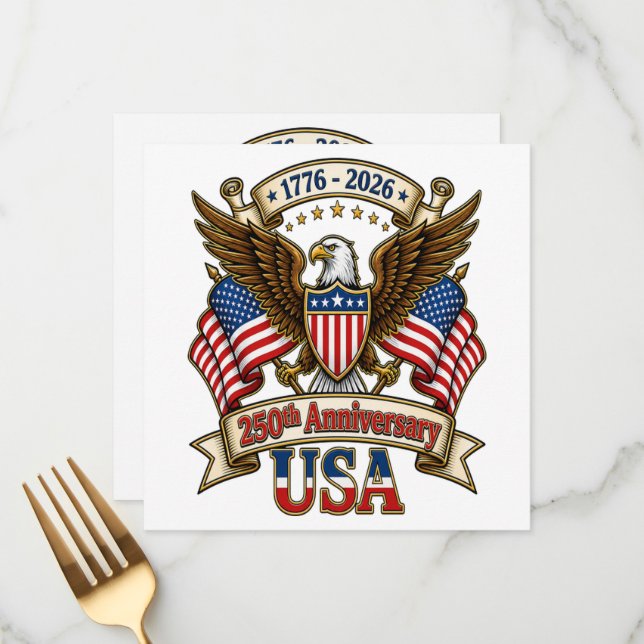 Menu 250e anniversaire des États-Unis (Devant/Arrière en situation)