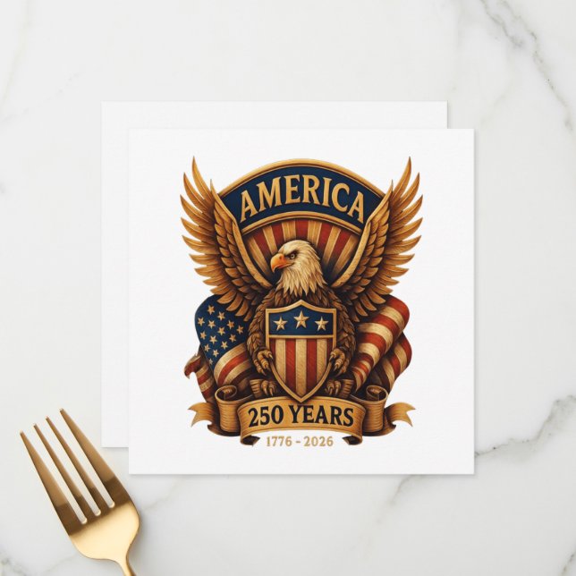Menu 250e anniversaire des États-Unis 1776-2026 (Devant/Arrière en situation)