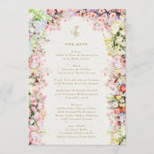 Menu 5 x 7 mariage floral d'été de château français