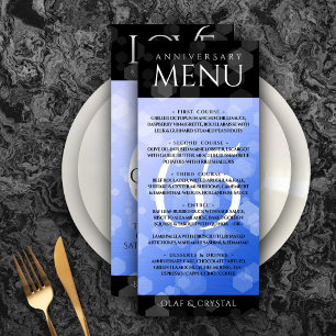 Menu 65e anniversaire de l'élégant Mariage Blue Sapphir