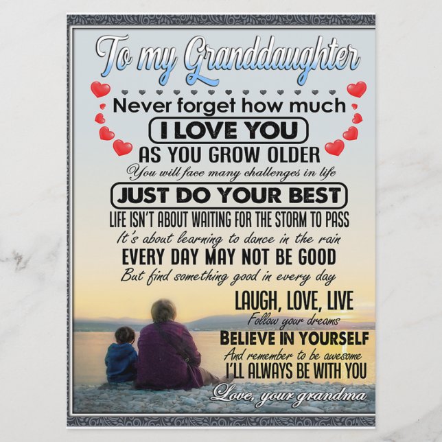 Menu À Ma Petite-Fille, Petite Fille Idée Cadeau Annive (Devant)