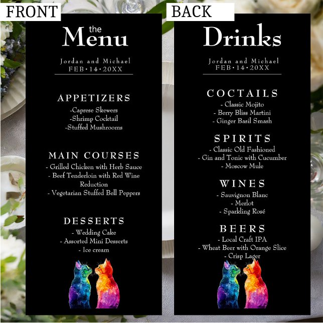 Menu 🌈 À Vous : Un Amour Arc En Ciel (🌈 Purrfectly Yours: A Rainbow Love Menu, double sided)