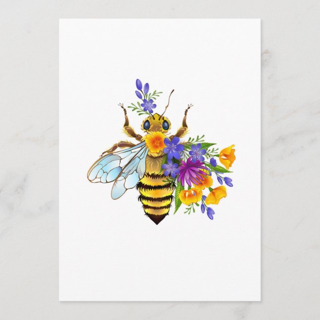 Menu Abeille à fleurs avec plantes sauvages (Devant)
