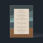 Menu Abstrait Coastal Chic Mariage moderne<br><div class="desc">Menu mariage moderne avec menu du dîner sur un arrière - plan côtier abstrait.</div>