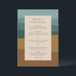 Menu Abstrait Coastal Chic Mariage moderne<br><div class="desc">Menu mariage moderne avec menu du dîner sur un arrière - plan côtier abstrait.</div>