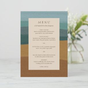 Menu Abstrait Coastal Chic Mariage moderne