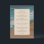 Menu Abstrait Coastal Chic Mariage moderne<br><div class="desc">Menu mariage moderne avec menu du dîner sur un arrière - plan côtier abstrait.</div>