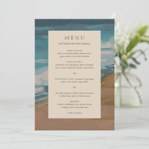 Menu Abstrait Coastal Chic Mariage moderne