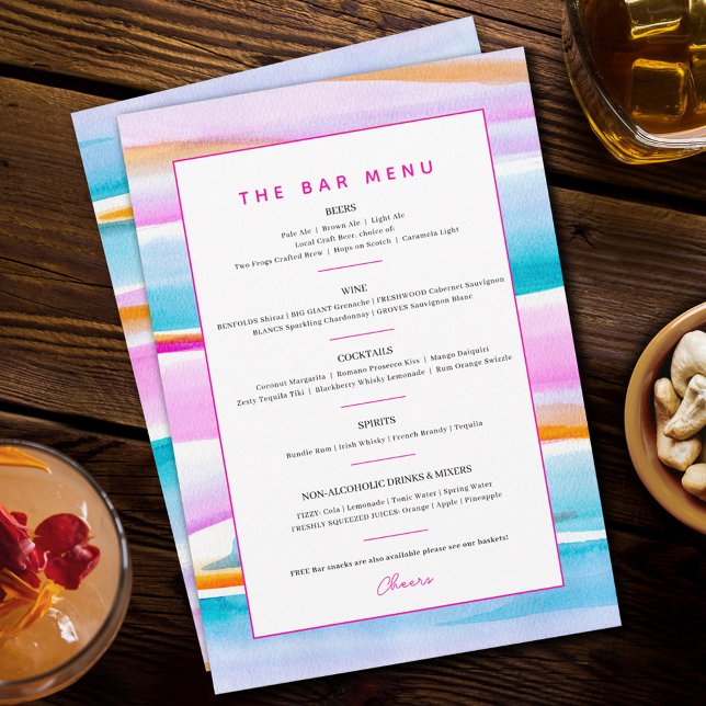 Menu Abstrait coloré tropical lignes événement barre pe (Créateur téléchargé)