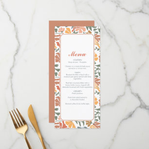 Menu Abstrait Floral & Oiseaux Mi-siècle Mariage modern