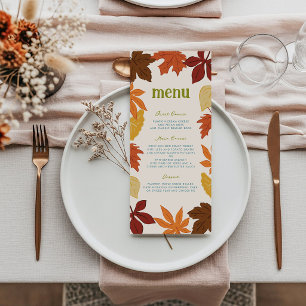 Menu Action de grâce des feuilles qui tombent