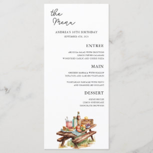 Menu Adventure Forest Camper Anniversaire