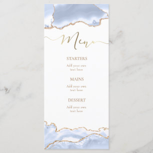 Menu agate bleu pastel