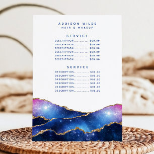 Menu Agate Galaxy Celestial Stars Salon Prix de service