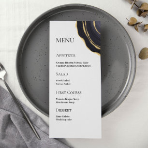 Menu Agate gris foncé doré