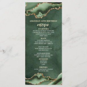 Menu Agate Vert Sage et Or