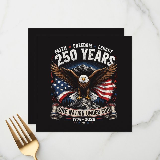 Menu Aigle 250 Ans Une Nation Sous Dieu (Devant/Arrière en situation)
