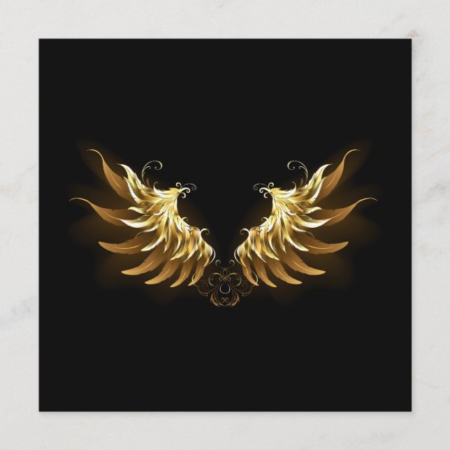 Menu Ailes d'Ange d'or sur arrière - plan noir (Devant)