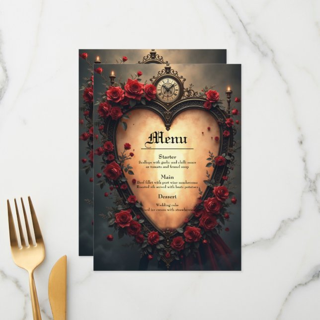 Menu Amour Intemporel – Collection de Mariage Victorien (Devant/Arrière en situation)