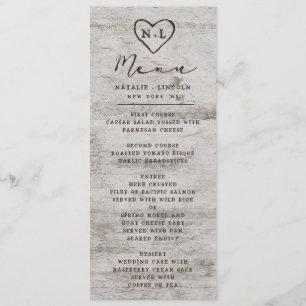 Menu Amoureux sculptés Arbre en bois de bouleau rustiqu