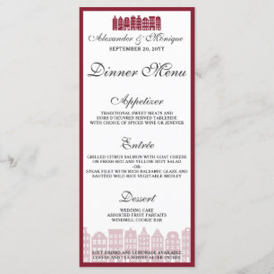 Menu Amsterdam Canal Maisons Hollandaise Mariage Dîner