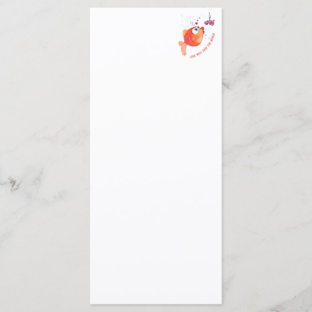 Menu amusant Happy Fish and Worm personnalisable (Devant)