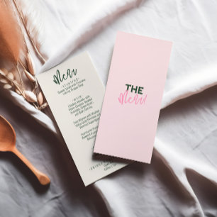 Menu Amusant manuscrit coloré Pastel Mariage d'été