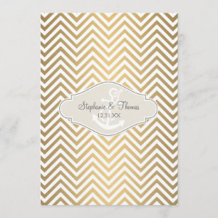 Menu Ancre nautique moderne Preppy Chevron Stripe