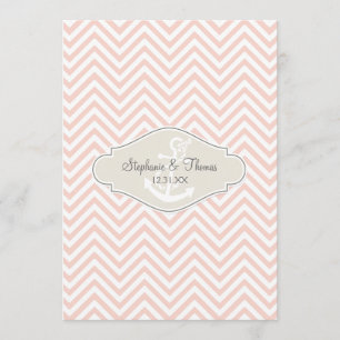 Menu Ancre nautique moderne Preppy Chevron Stripe