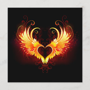 Menu Angel Fire Heart with Wings