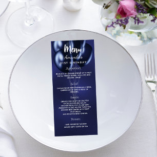 Menu Anniversaire Ballons bleu marine