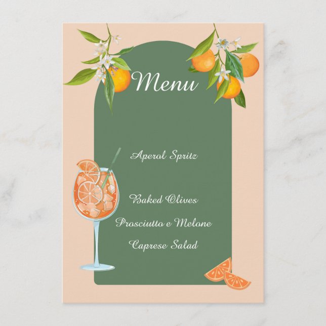 Menu Anniversaire d'été Spritz (Devant)