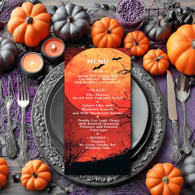 Menu Anniversaire d'Halloween Mariage fête d'anniversai (Créateur téléchargé)