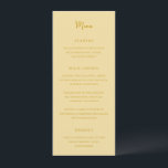 Menu Antonia Butter Jaune Mariage élégant<br><div class="desc">Menus de mariage élégants avec un design simple avec des polices de script et de serif.</div>