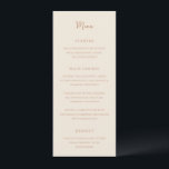 Menu Antonia Earthy Neutrals Mariage élégant<br><div class="desc">Menus de mariage élégants avec un design simple avec des polices de script et de serif.</div>