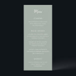 Menu Antonia Sage Green Mariage élégant<br><div class="desc">Menus de mariage élégants avec un design simple avec des polices de script et de serif.</div>
