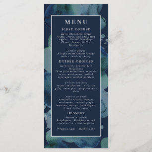Menu Aquarelle Abstraite Emerald de la marine moderne