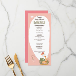 Menu Aquarelle bébé Giraffe, Baby shower