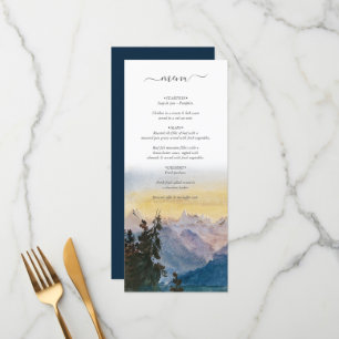 Menu Aquarelle Blue Mountains Pine Mariage